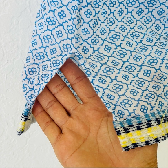 J McLaughlin Tunic Top S Coastal Boho Peasant Blouse Colorful Resort Beachwear - Picture 4 of 16